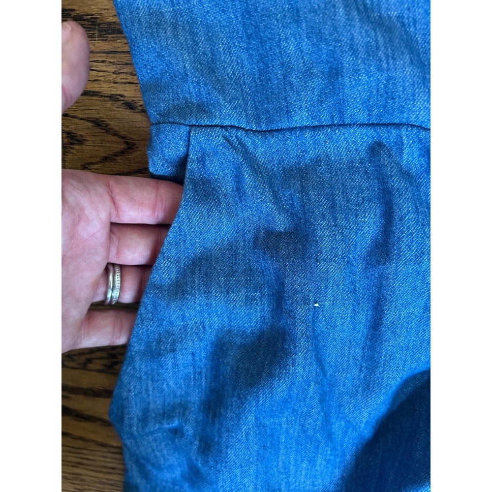NWT Old Navy XXL Blue Denim Chambray Overall Button Wide Leg Jumpsuit Beach - Picture 6 of 11